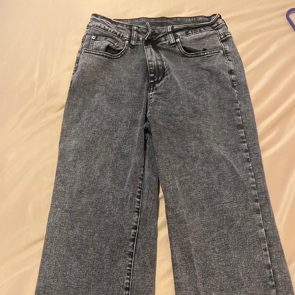 Black wide leg jeans